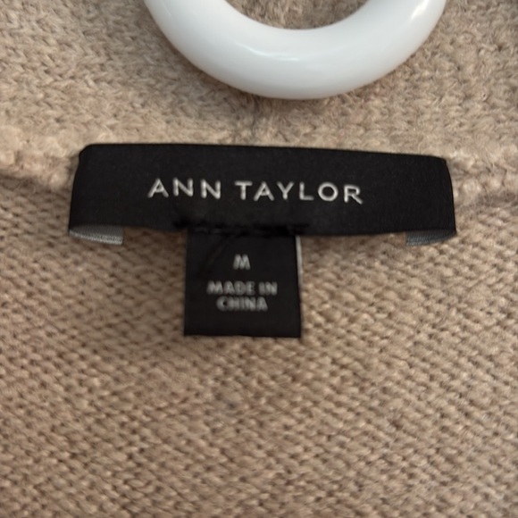 Ann Taylor Festive Beige V-neck Cardigan Sweater with Rhinestone Buttons. EUC - Picture 2 of 9